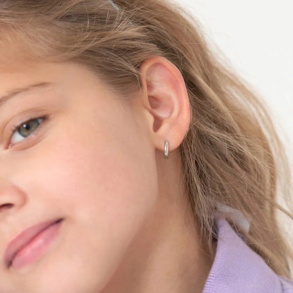 Classic 2mm Polished 7-11mm Baby / Toddler / Kids Earrings Hoop/Huggie - Sterling Silver