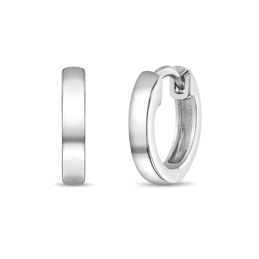 Classic 2mm Polished 7-11mm Baby / Toddler / Kids Earrings Hoop/Huggie - Sterling Silver