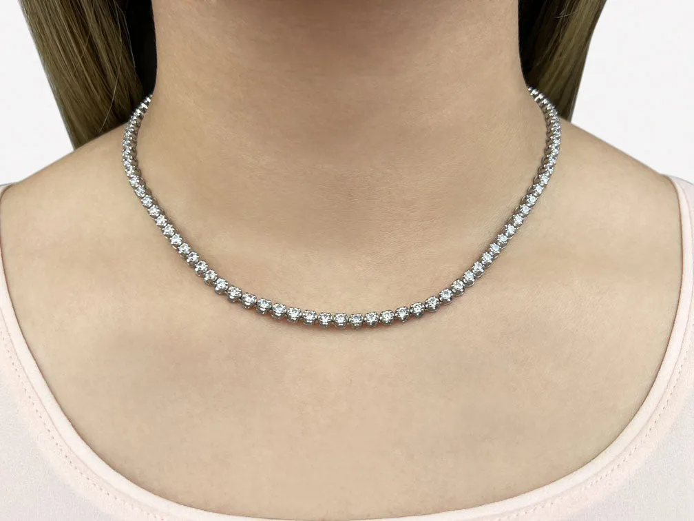 Classic Riviera Tennis Diamond Necklace with 5.09 ct.(finished) 2.2mm