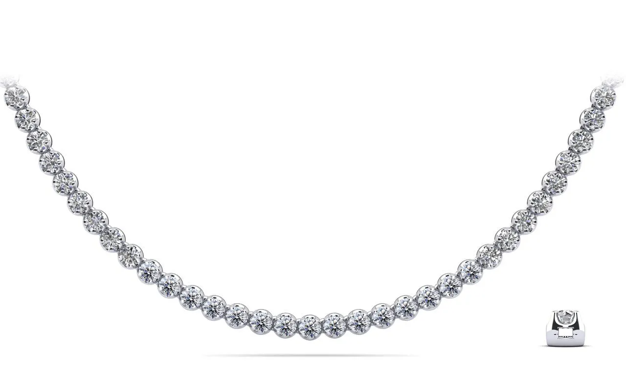 Classic Riviera Tennis Diamond Necklace with 5.09 ct.(finished) 2.2mm