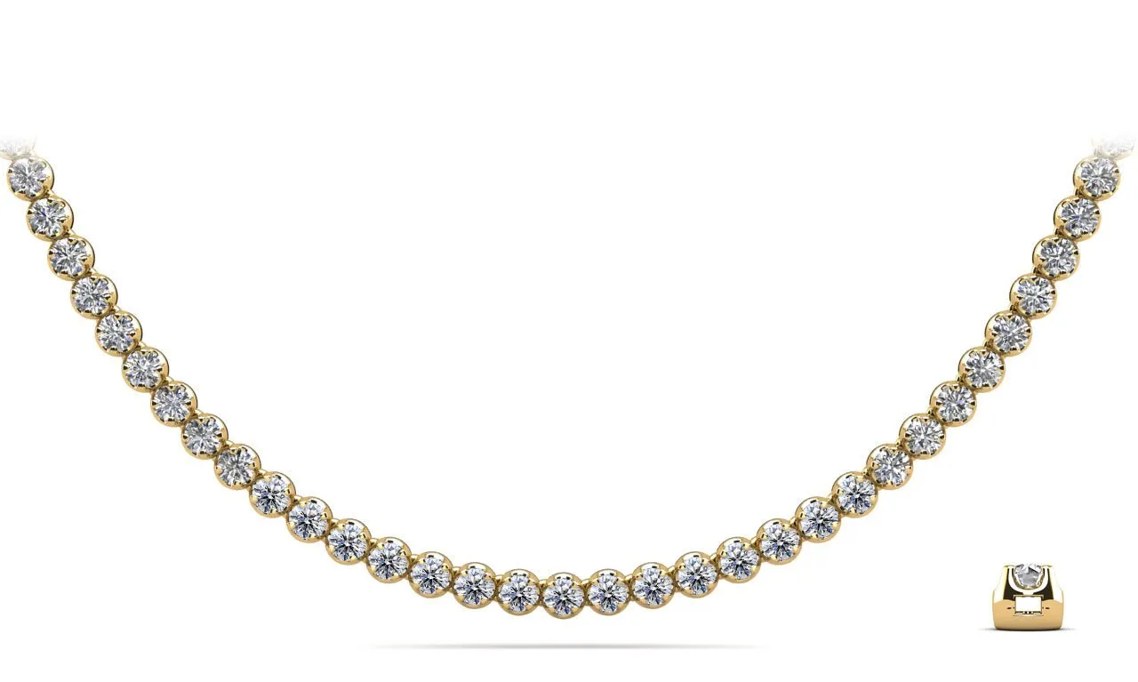Classic Riviera Tennis Diamond Necklace with 5.09 ct.(finished) 2.2mm