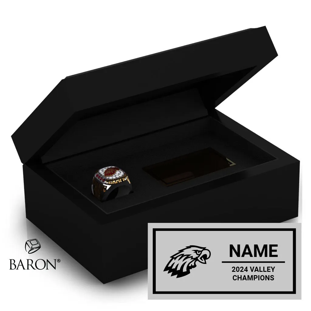 Clovis West Cheer 2023 Championship Black Standard Window Ring Box