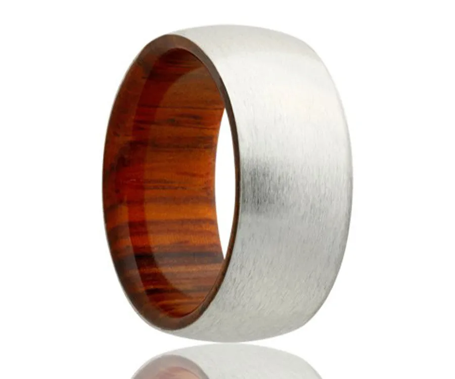 Cobalt Cocobolo Wood Inlay Ring