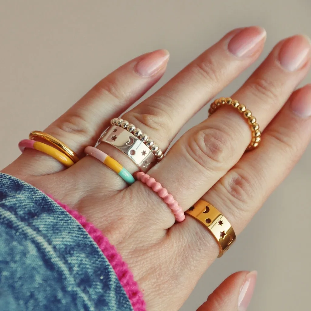 Color Ring shiny - Gold plated