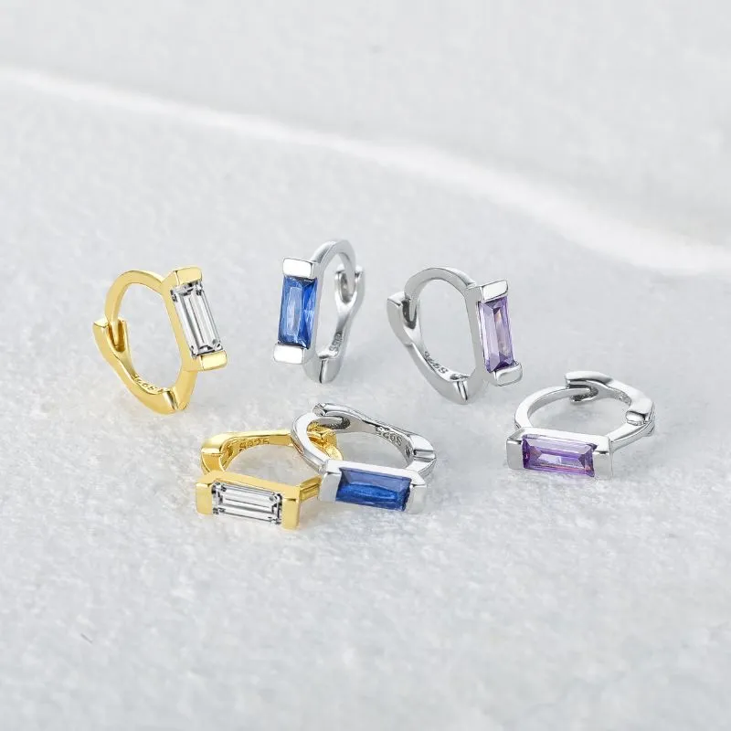 Colorful CZ Diamond Huggies