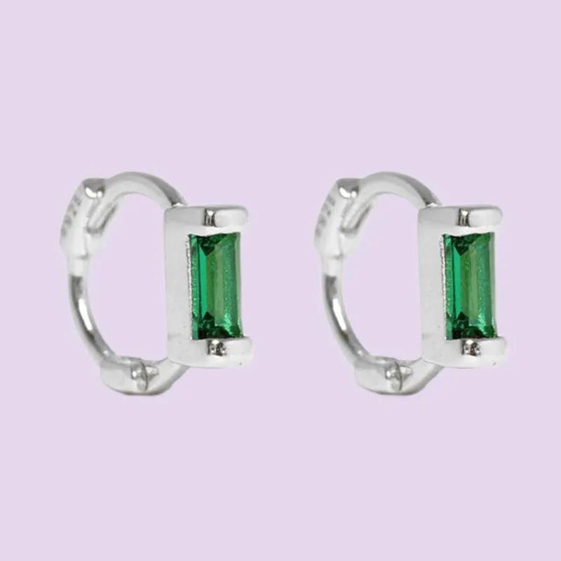 Colorful CZ Diamond Huggies