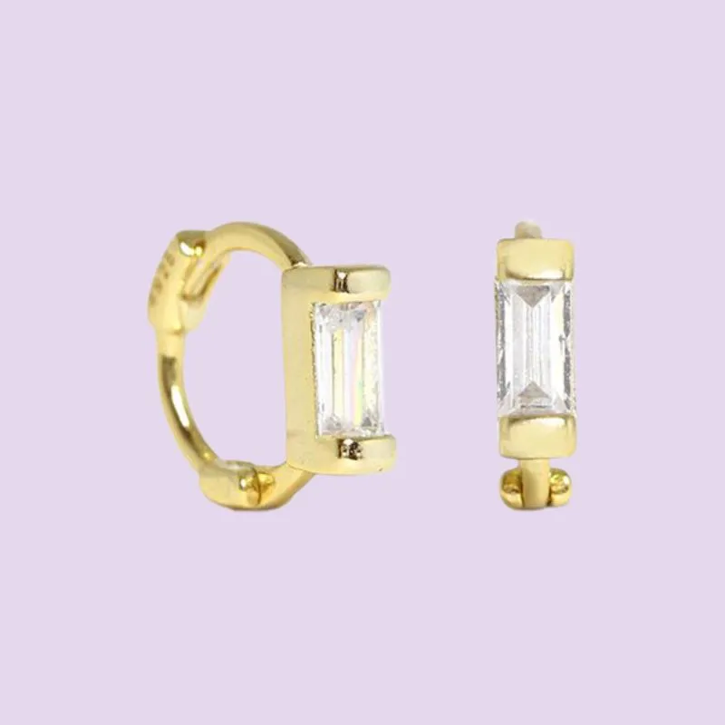 Colorful CZ Diamond Huggies