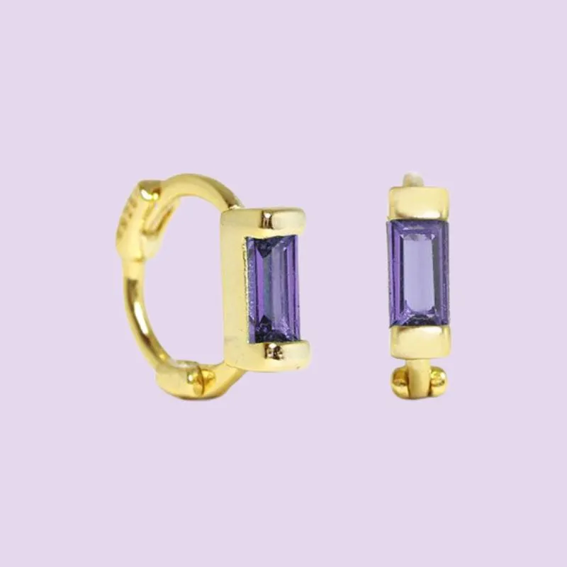 Colorful CZ Diamond Huggies