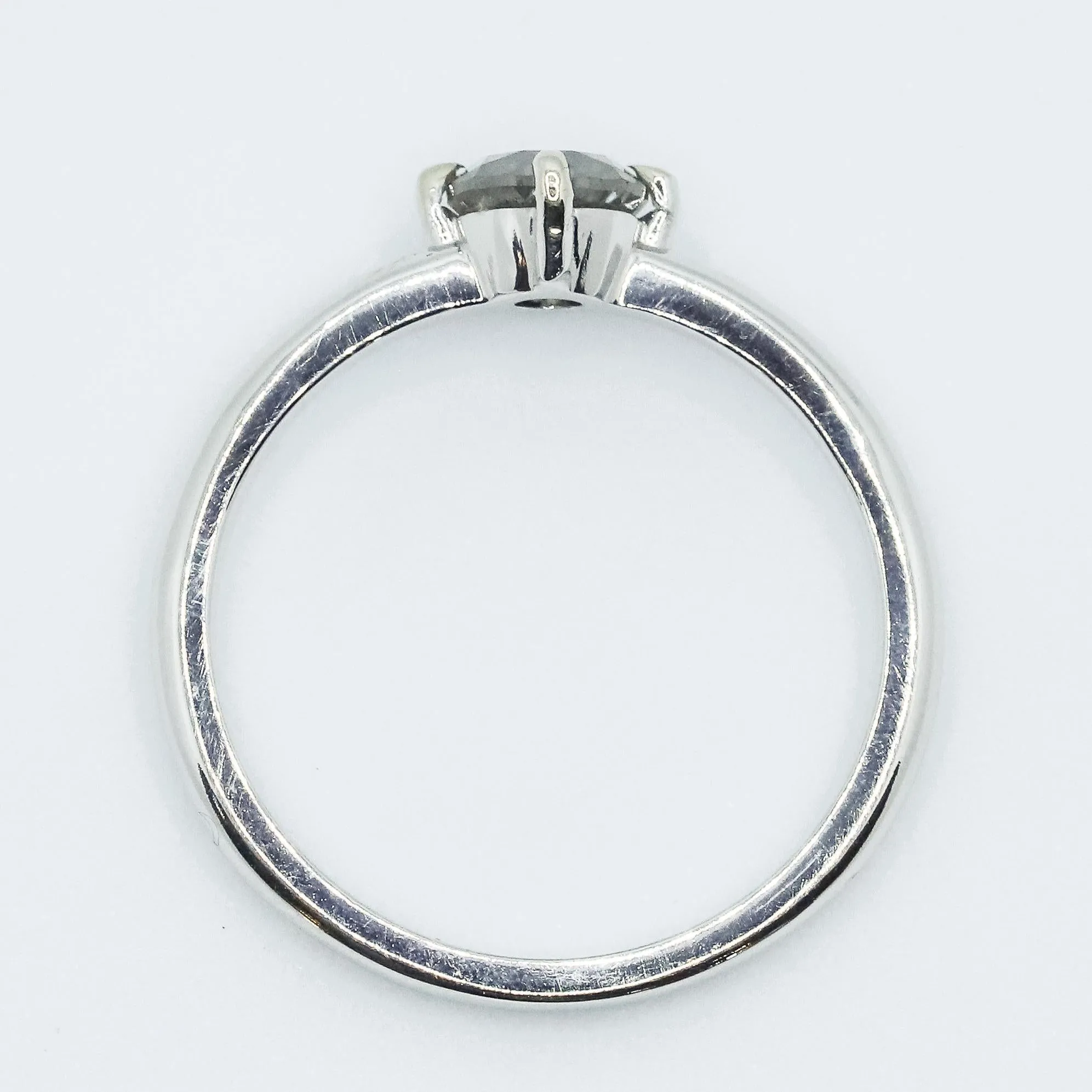 Compass-Set Icy Salt   Pepper Diamond Ring in 14k White Gold