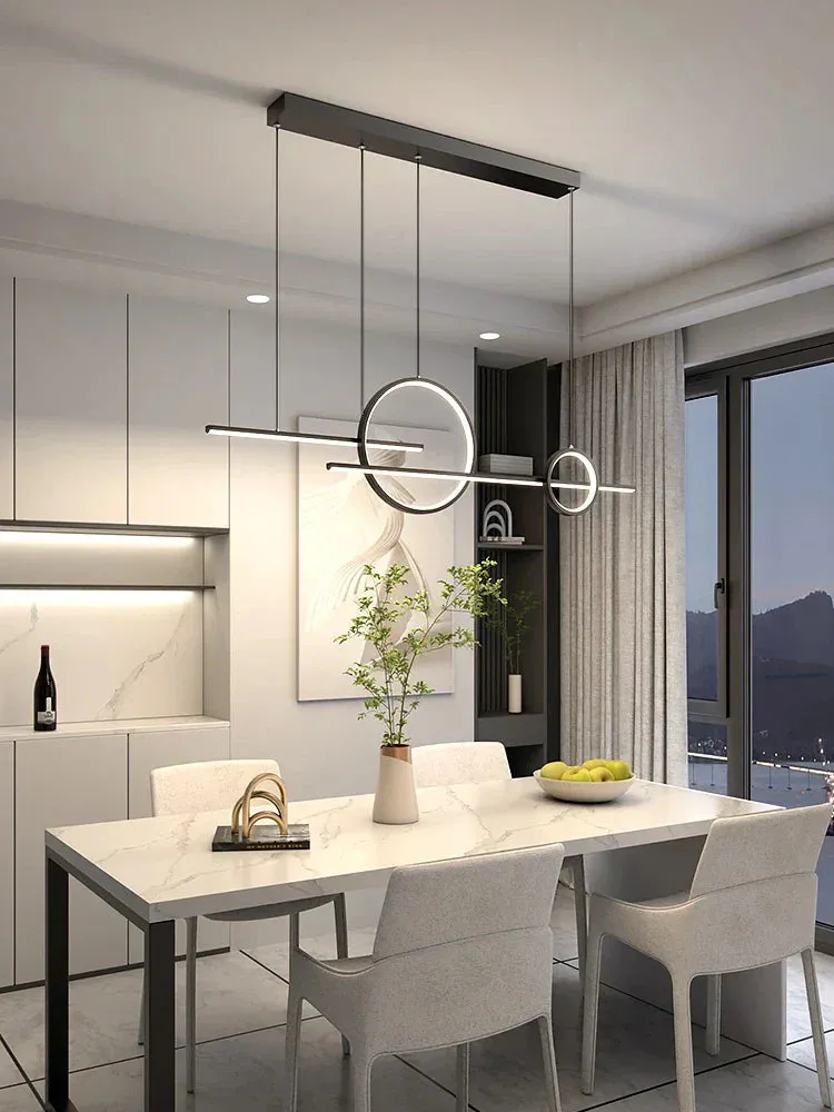 Contemporary LED Restaurant Chandelier - Minimalist Elegance for Living and Dining Spaces with Creative Design