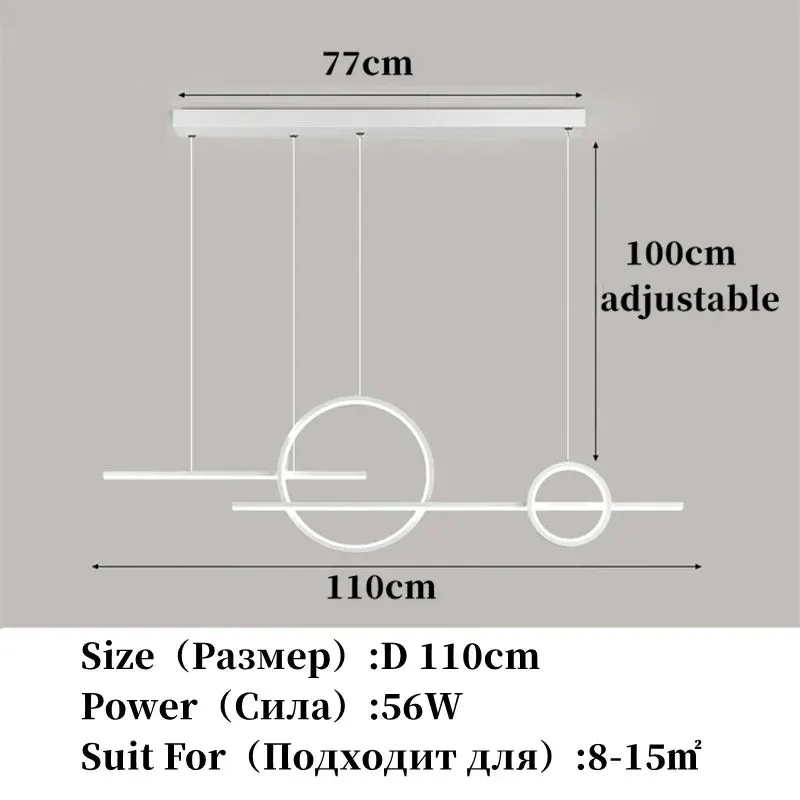 Contemporary LED Restaurant Chandelier - Minimalist Elegance for Living and Dining Spaces with Creative Design