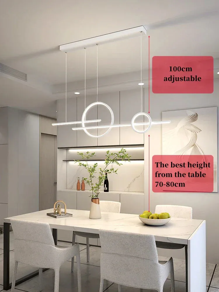 Contemporary LED Restaurant Chandelier - Minimalist Elegance for Living and Dining Spaces with Creative Design