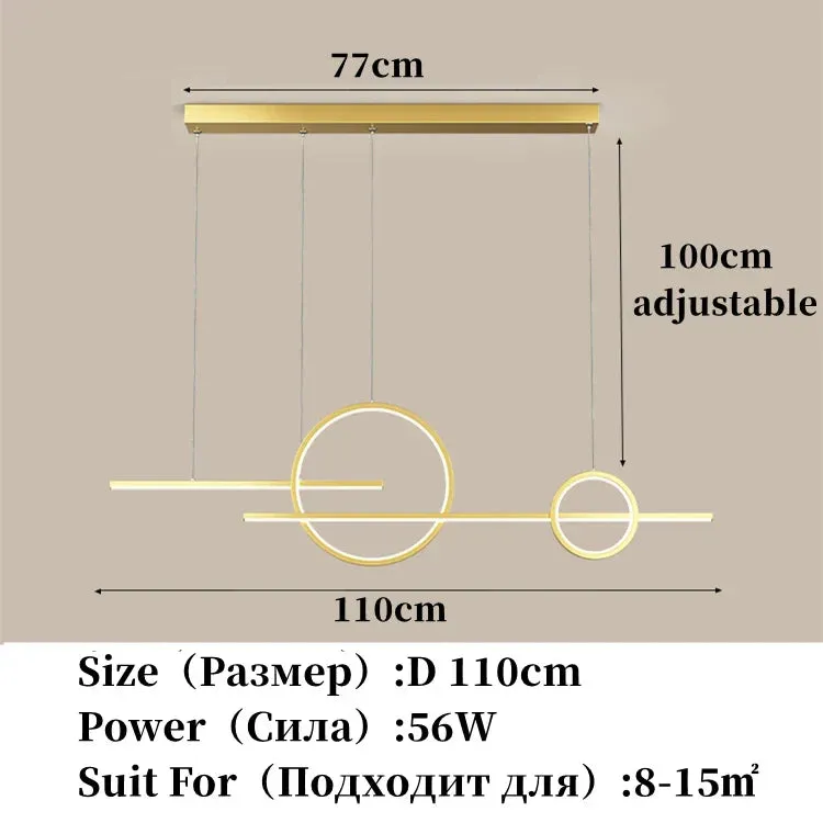 Contemporary LED Restaurant Chandelier - Minimalist Elegance for Living and Dining Spaces with Creative Design