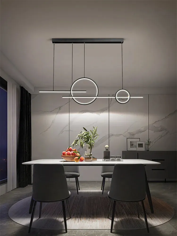 Contemporary LED Restaurant Chandelier - Minimalist Elegance for Living and Dining Spaces with Creative Design