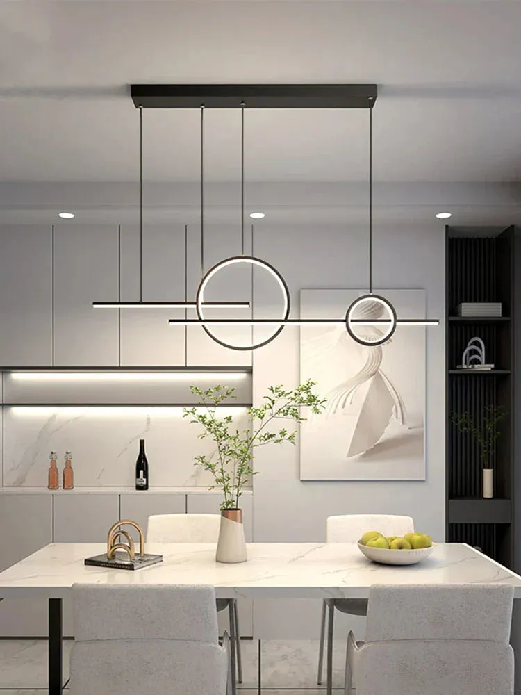 Contemporary LED Restaurant Chandelier - Minimalist Elegance for Living and Dining Spaces with Creative Design