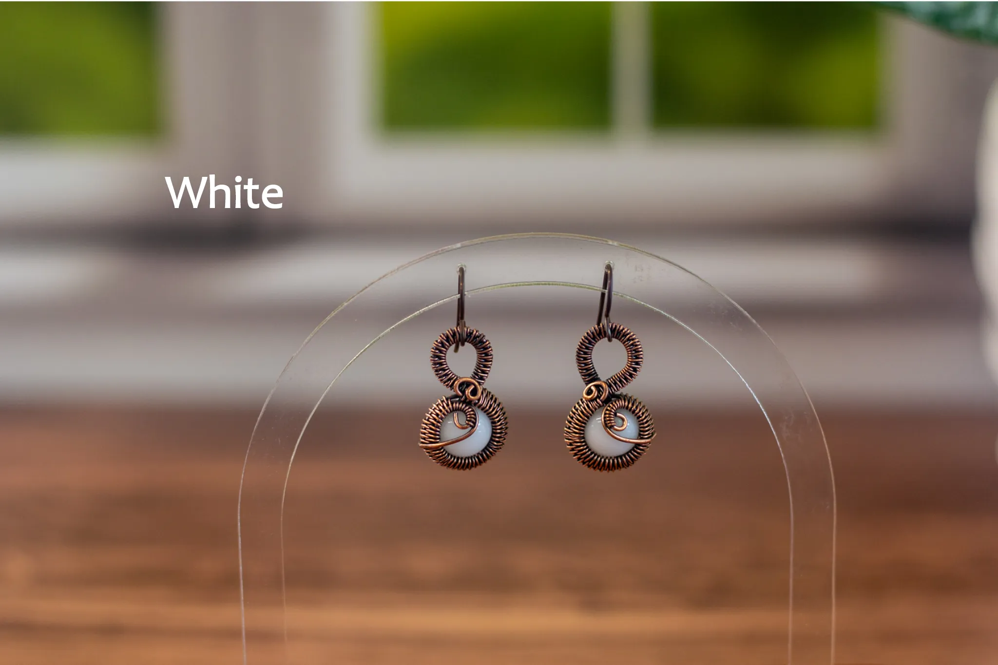 Copper Earrings with Fused Glass Accents (Multiple Options)