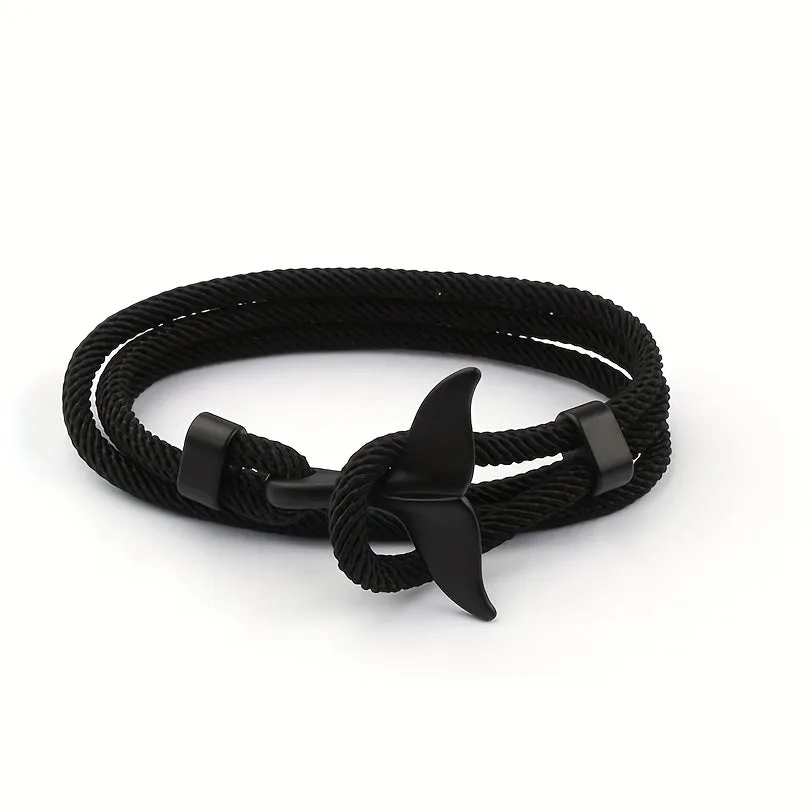 Creative Whale Tail Bracelet Retro Braided Stretchable Holiday Party Gift