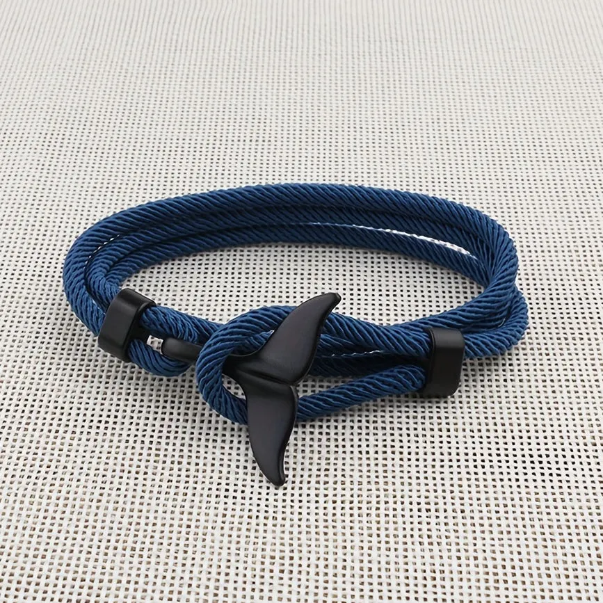 Creative Whale Tail Bracelet Retro Braided Stretchable Holiday Party Gift