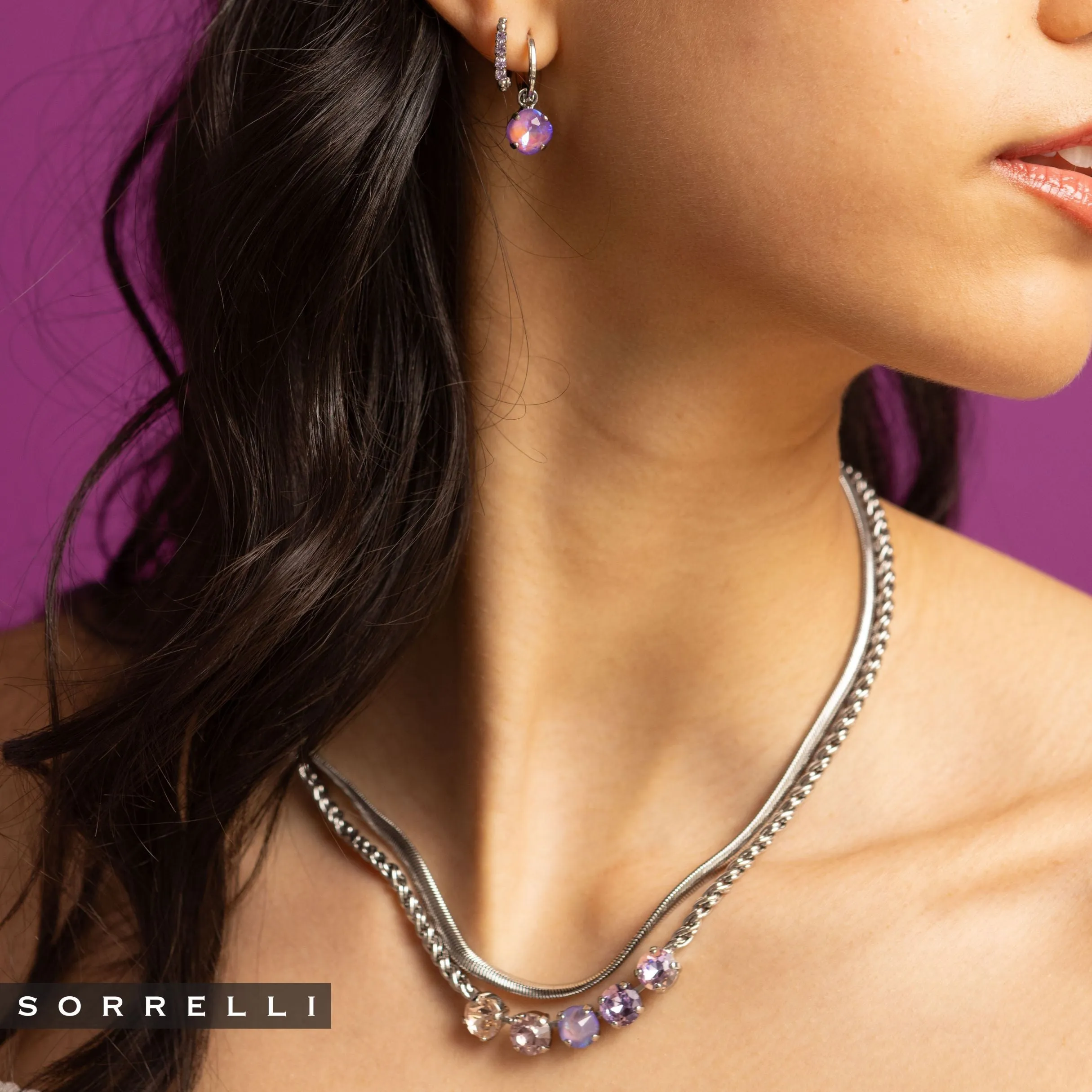 Crystal Huggie Hoop Earrings - EFP22PDLCH