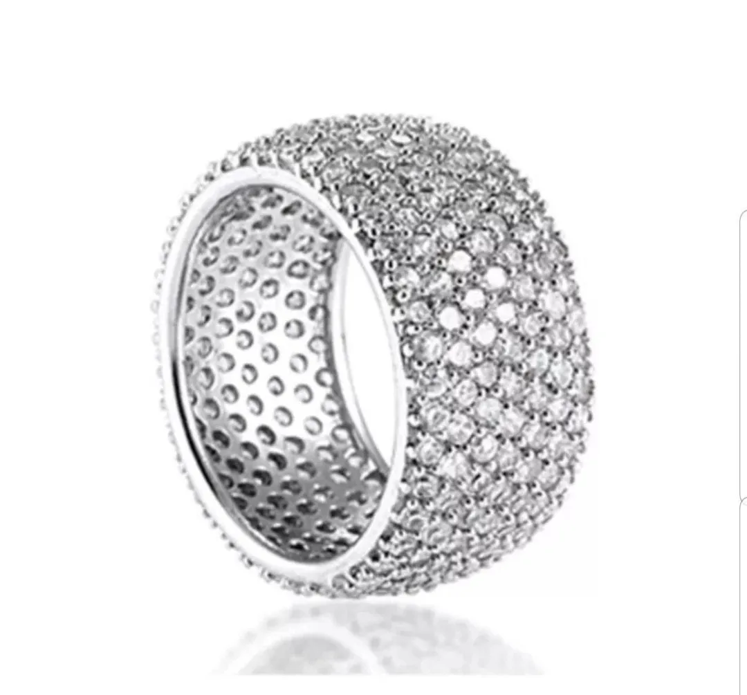 Cubic Zirconia wide Eternity Band Ring. 705R415114