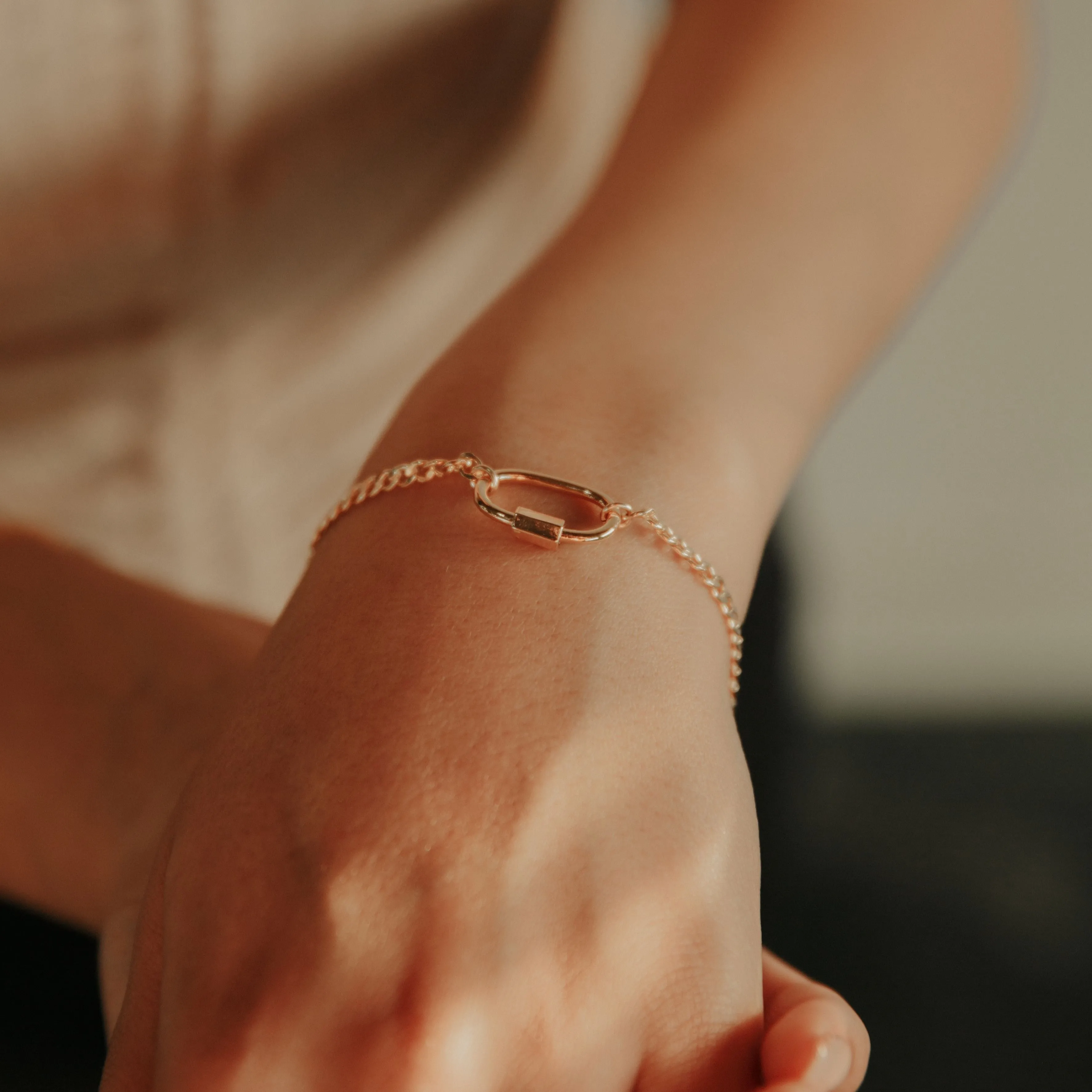 Curb Chain Carabiner Bracelet
