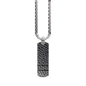 Curved Set Your Bar Sterling Silver Double Horizontal Hammered/Blackened Design