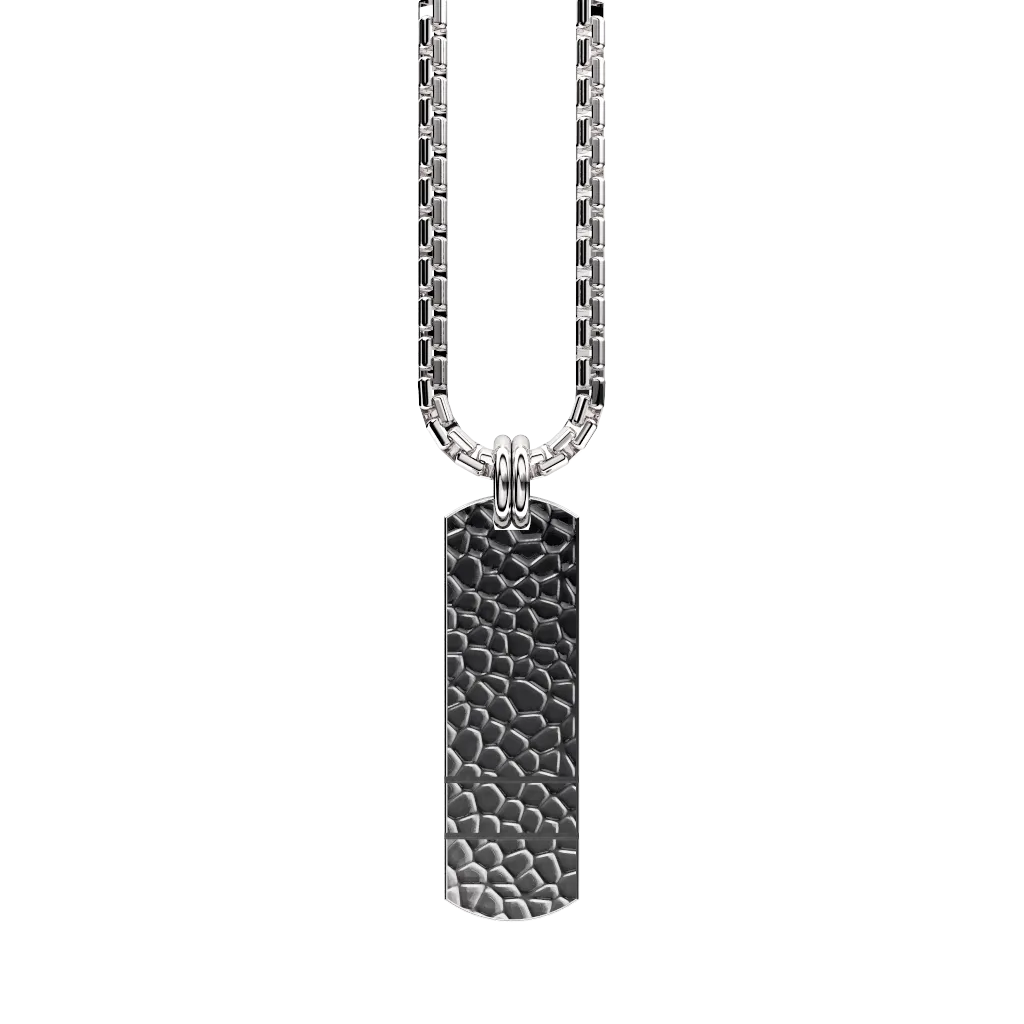 Curved Set Your Bar Sterling Silver Double Horizontal Hammered/Polished Design