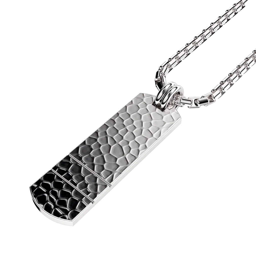 Curved Set Your Bar Sterling Silver Double Horizontal Hammered/Polished Design