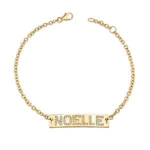 Custom Diamond Name ID  Bracelet