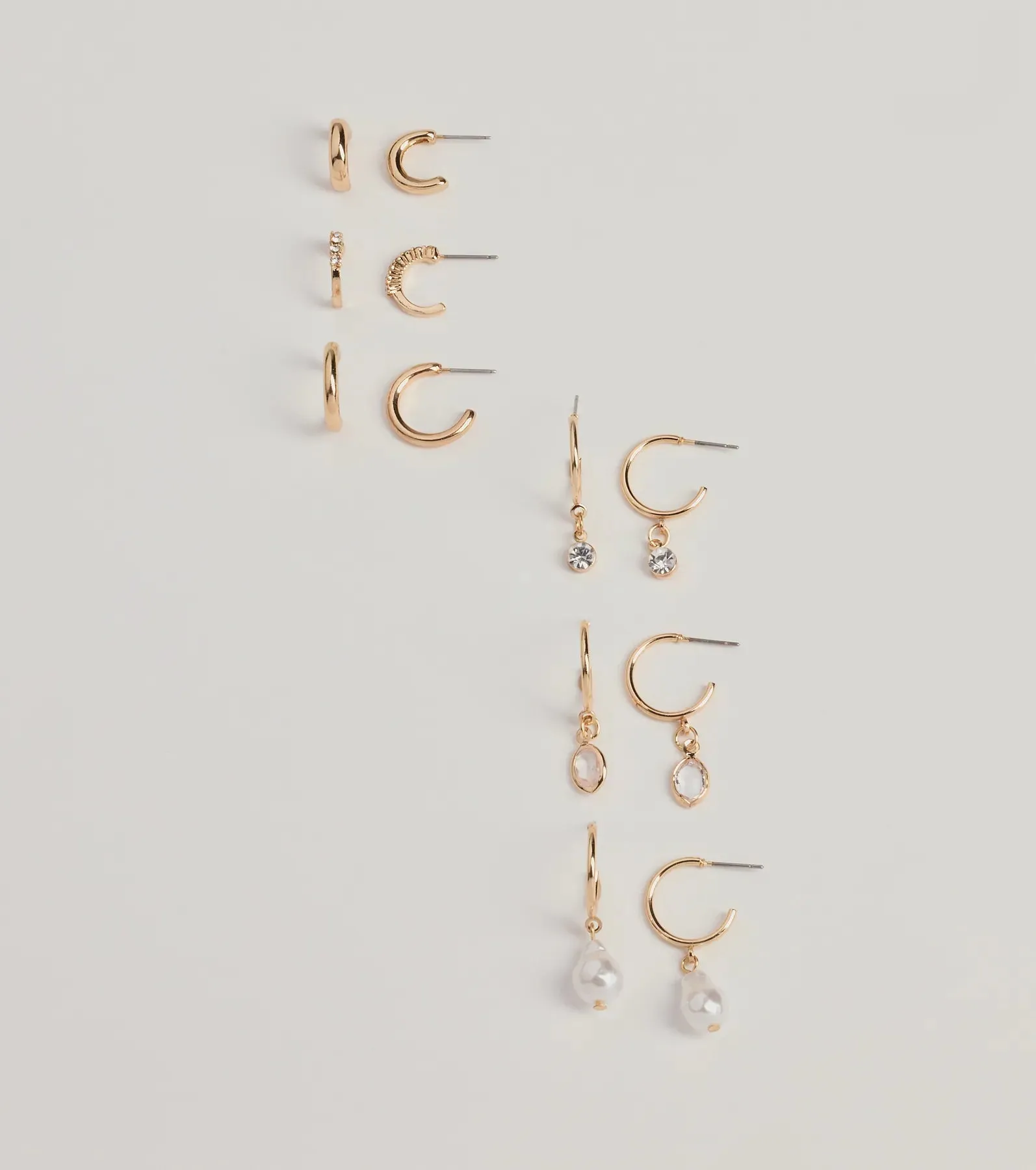Dainty Sheen Small Hoop Earrings Set