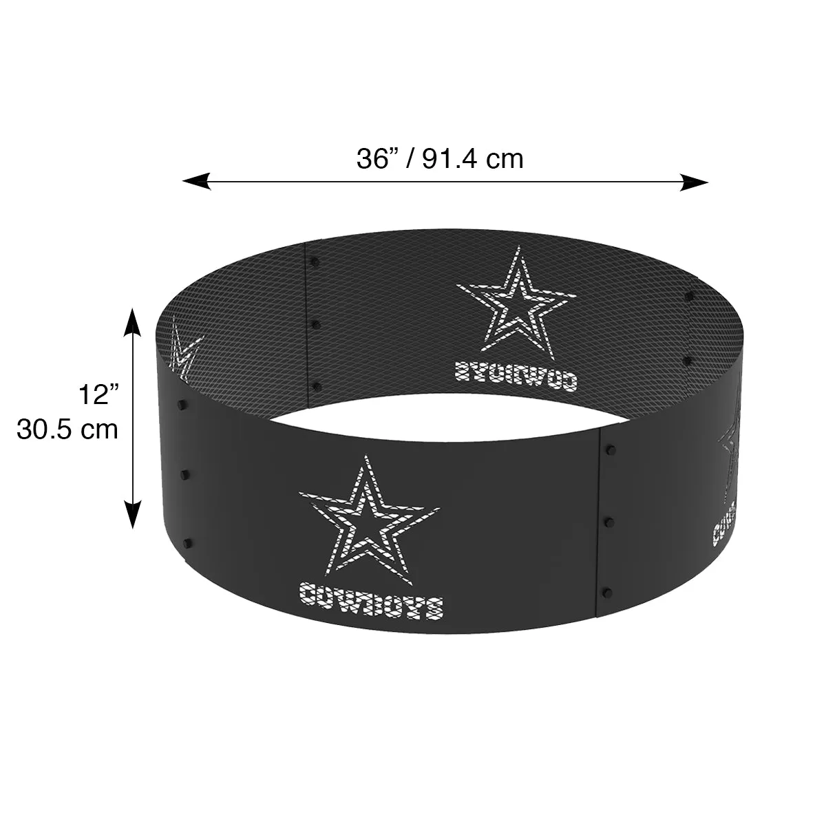 Dallas Cowboys 36 in. Round x 12 in. High Decorative Steel Fire Ring