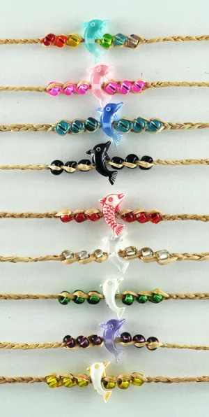 DB8- Dolphins Natural Fiber Bracelets (bundle of 25)