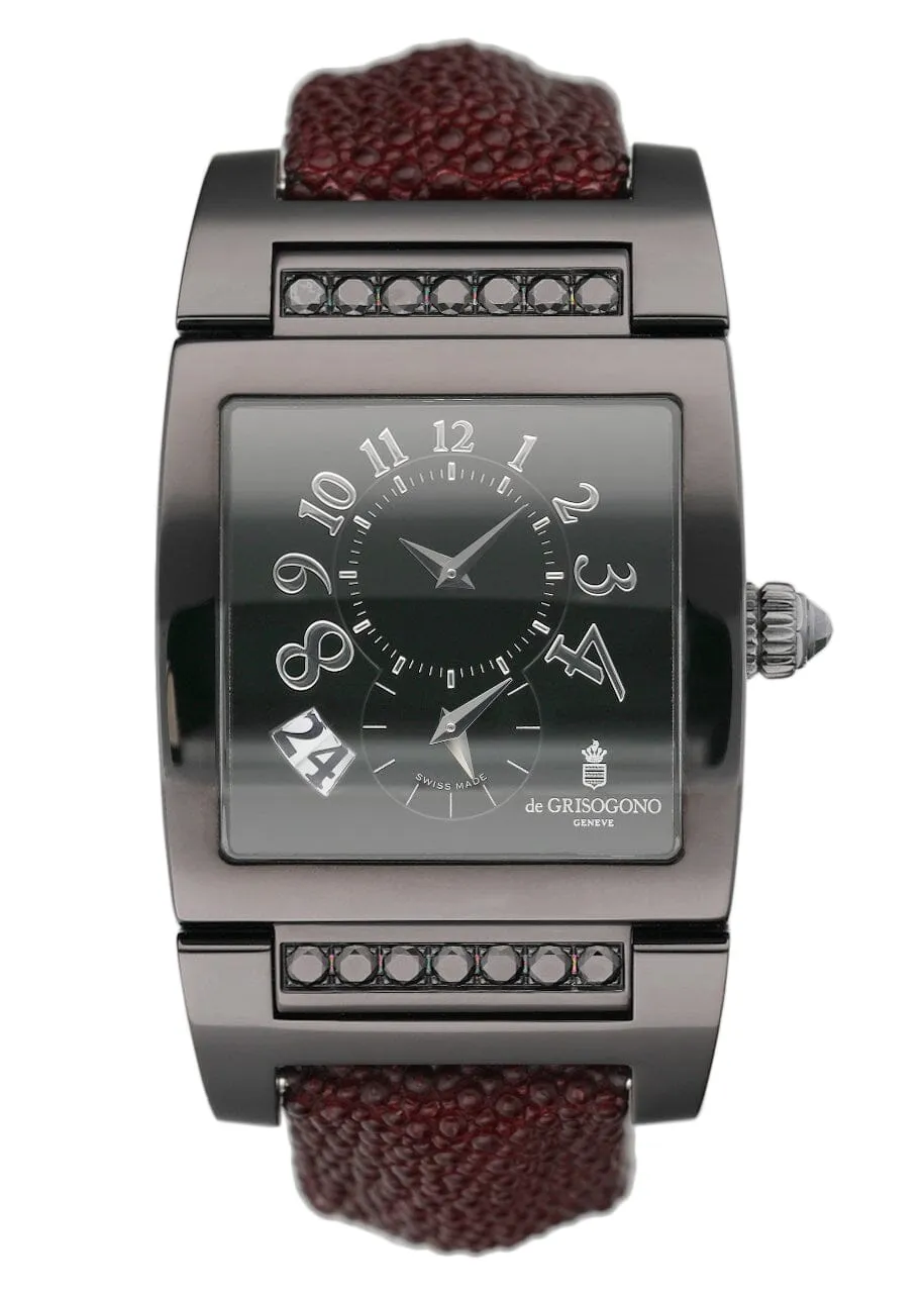 De Grisogono UNO Dual Time Black Dial Ladies Watch