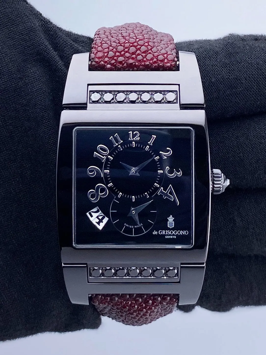 De Grisogono UNO Dual Time Black Dial Ladies Watch