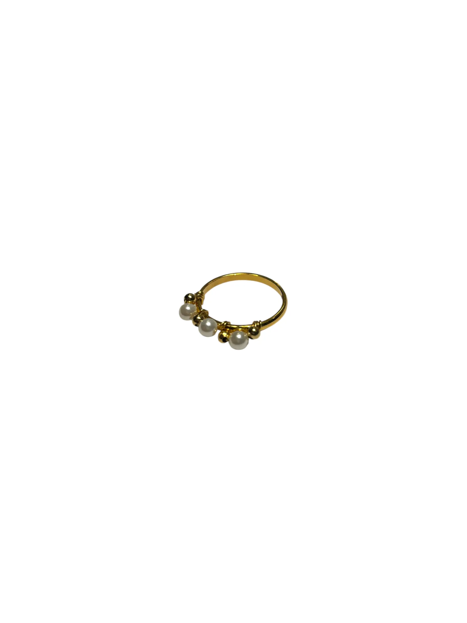 DEKOKRETE - Pearl Ring - Gold/White