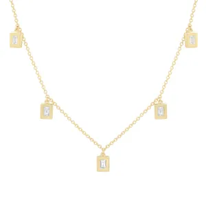 Diamond Baguette Drop Necklace