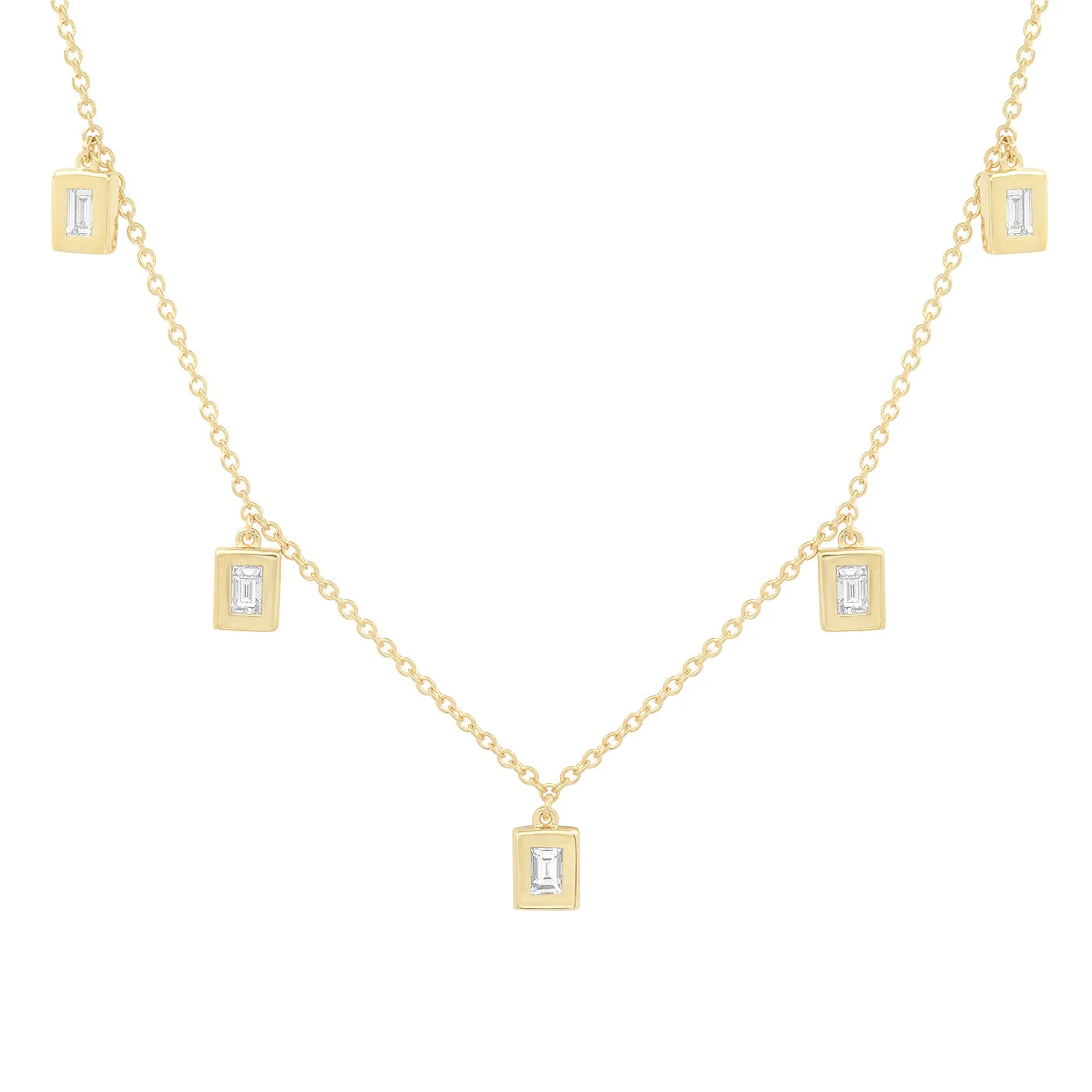 Diamond Baguette Drop Necklace