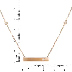 Diamond Bar Name Plate Pendant Necklace