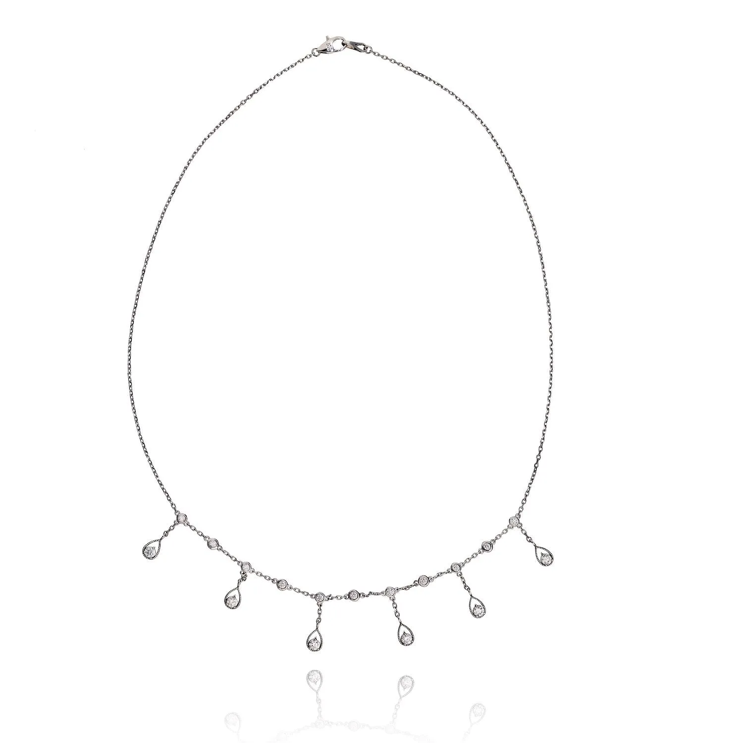 Diamond By The Yard Floating Diamond Pear Necklace