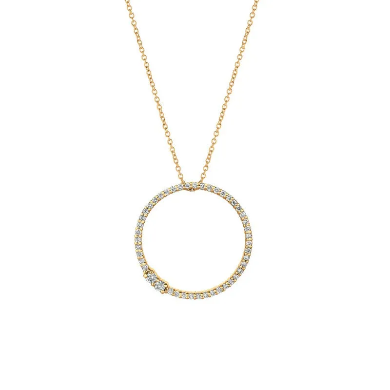 DIAMOND CIRCLE NECKLACE 14K GOLD (0.5 CTW)