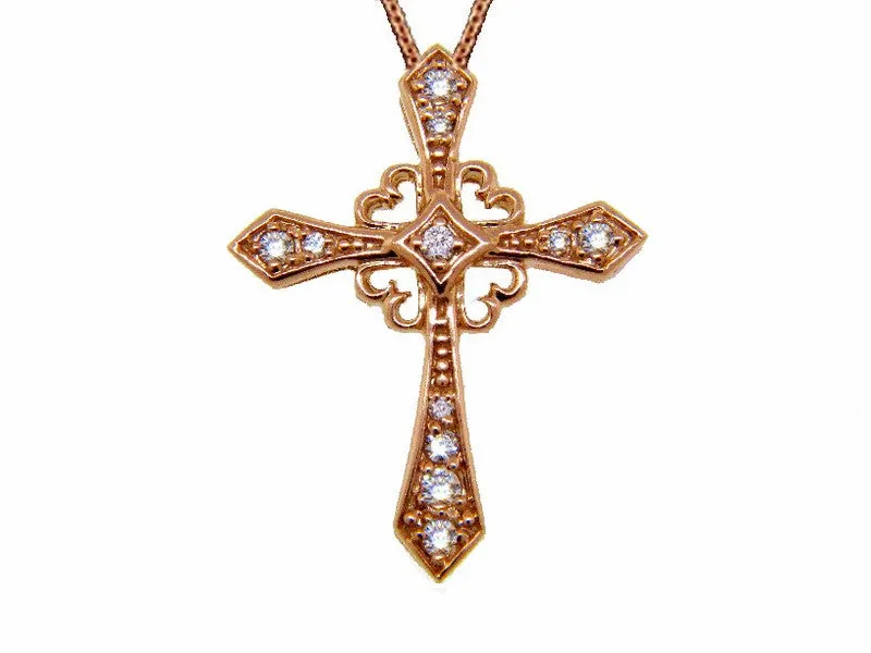 DIAMOND CROSS NECKLACE 14K GOLD (0.25 CTW) 2