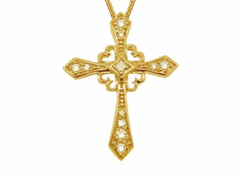 DIAMOND CROSS NECKLACE 14K GOLD (0.25 CTW) 2