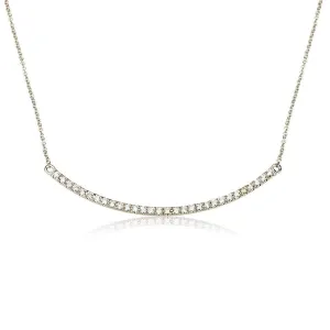 Diamond Curved Bar Necklace - Dainty Necklace Pendant