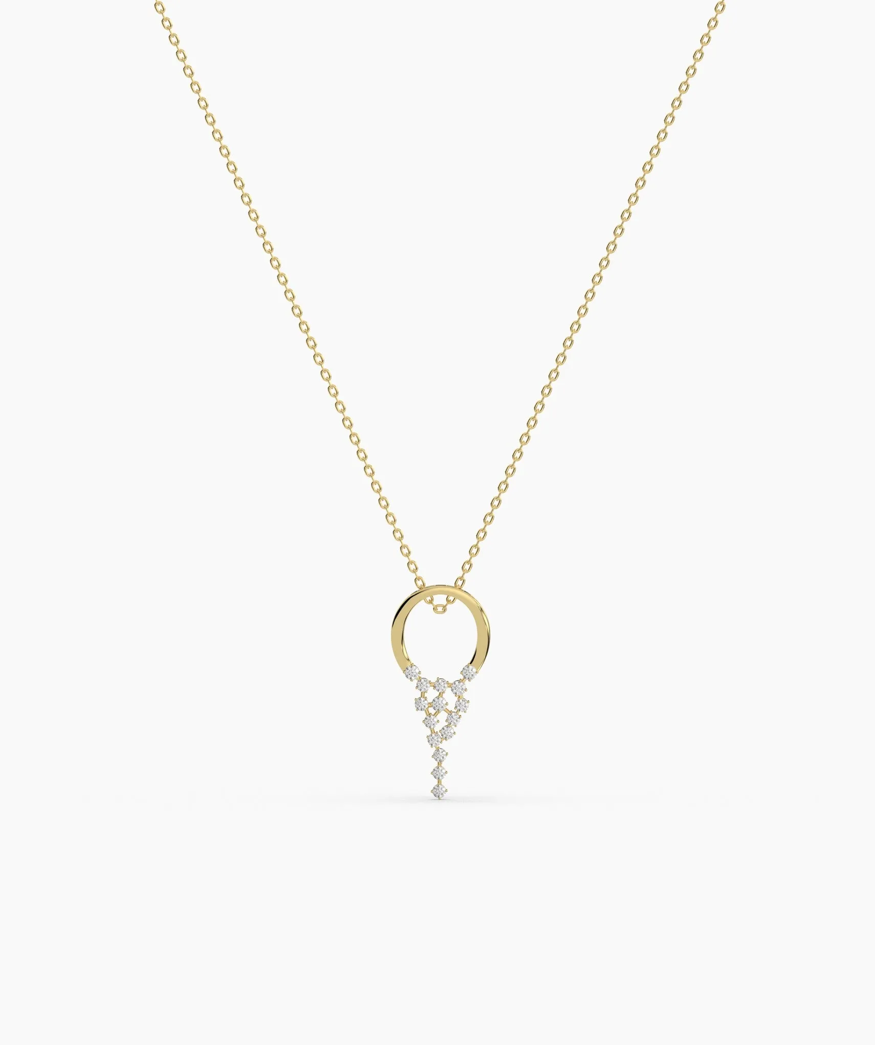 Diamond Drop Pendant Necklace