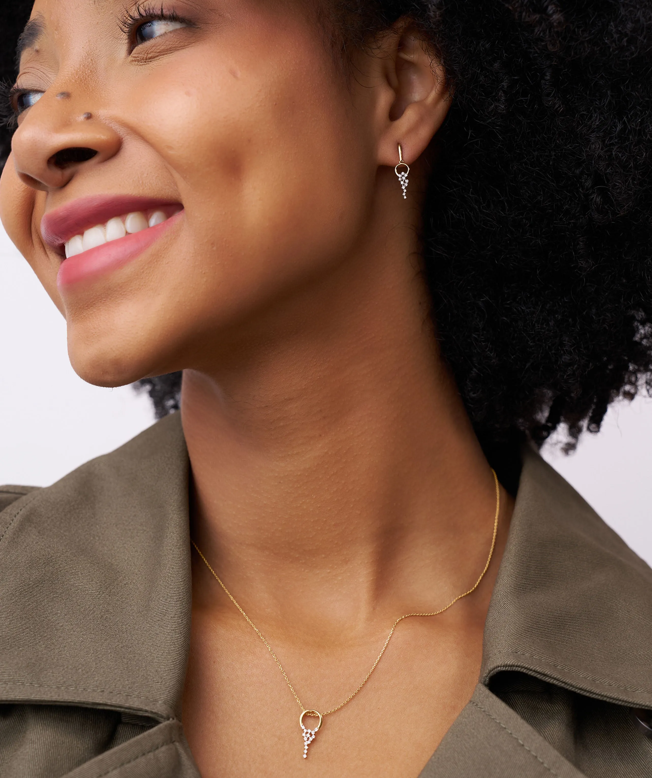Diamond Drop Pendant Necklace