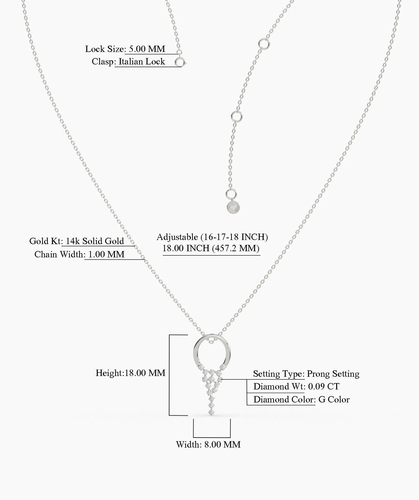 Diamond Drop Pendant Necklace