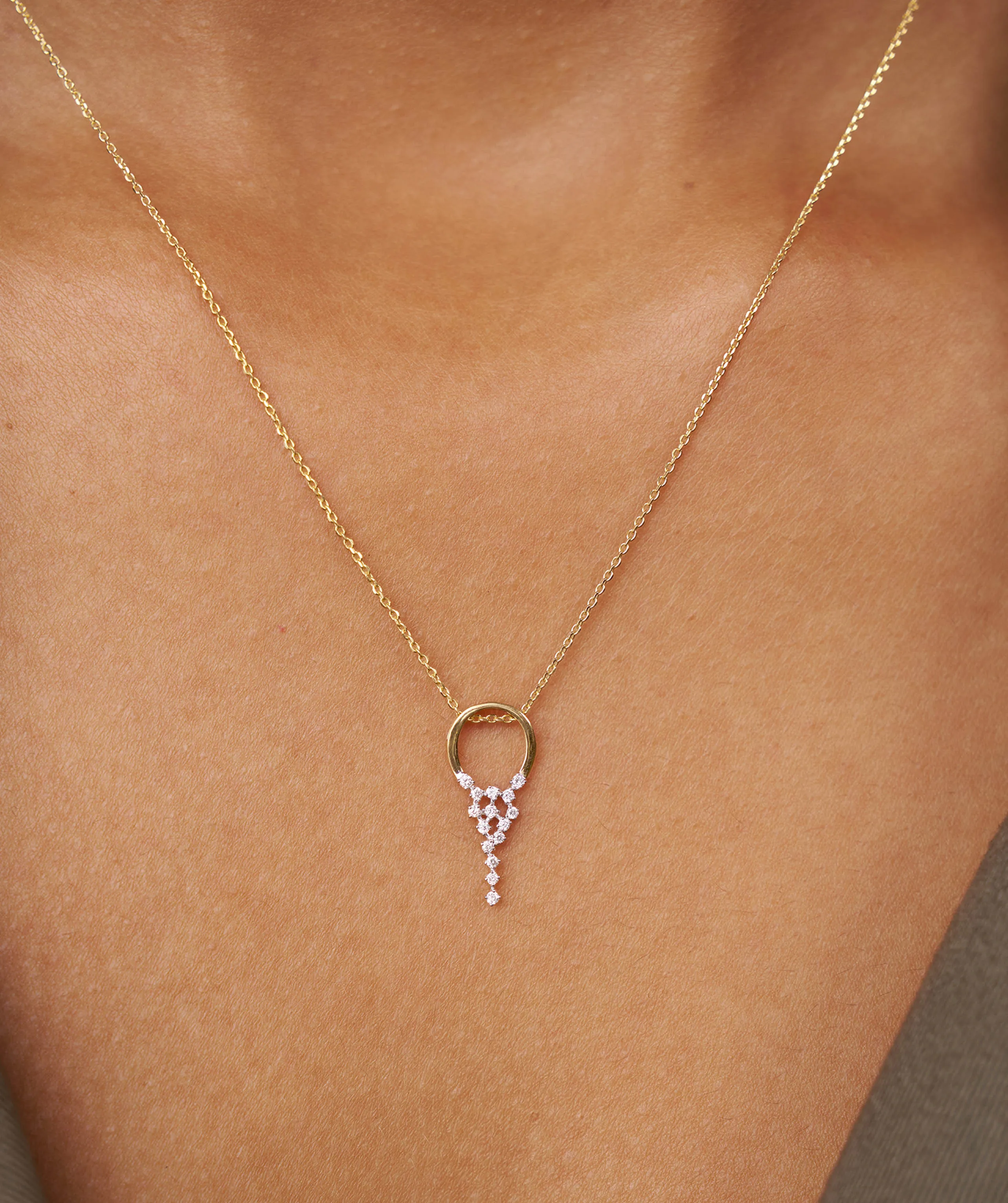 Diamond Drop Pendant Necklace