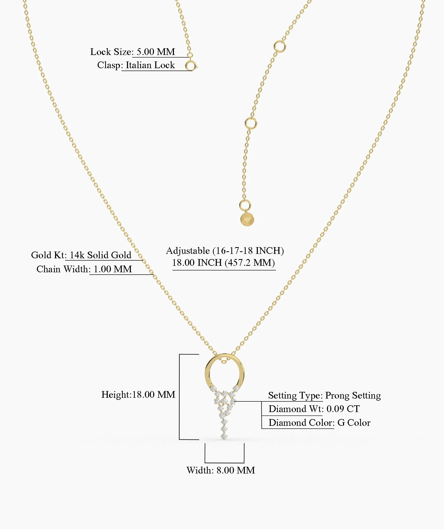 Diamond Drop Pendant Necklace