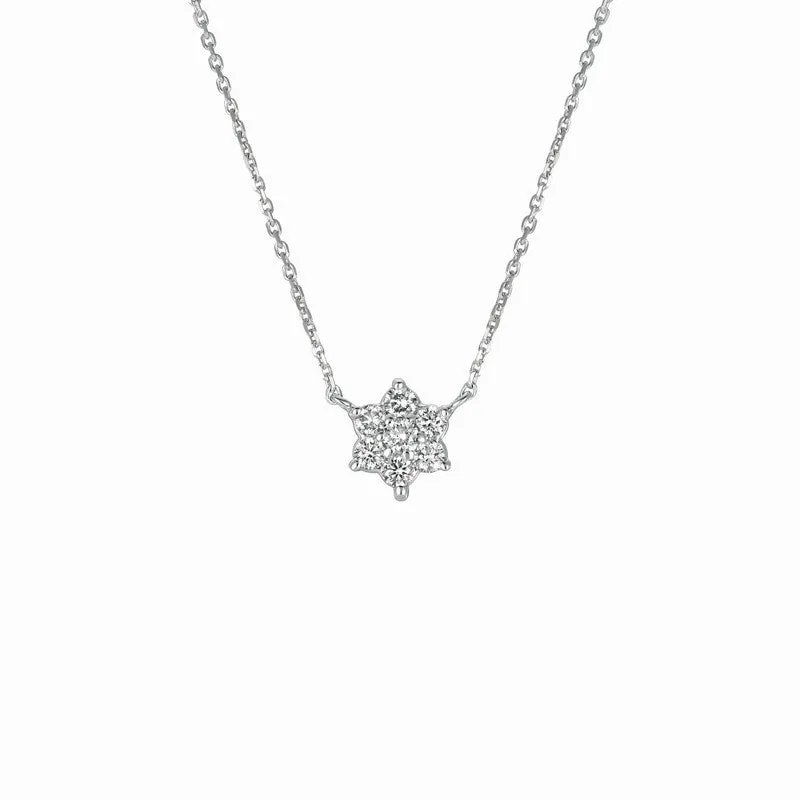DIAMOND FLOWER NECKLACE 14K GOLD (0.5 CTW)
