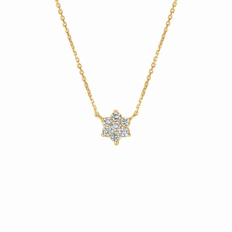 DIAMOND FLOWER NECKLACE 14K GOLD (0.5 CTW)